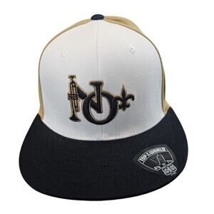 New Orleans Saints Fitted Hat Cap NFL Two Tone Trumpet White Gold One Size  B